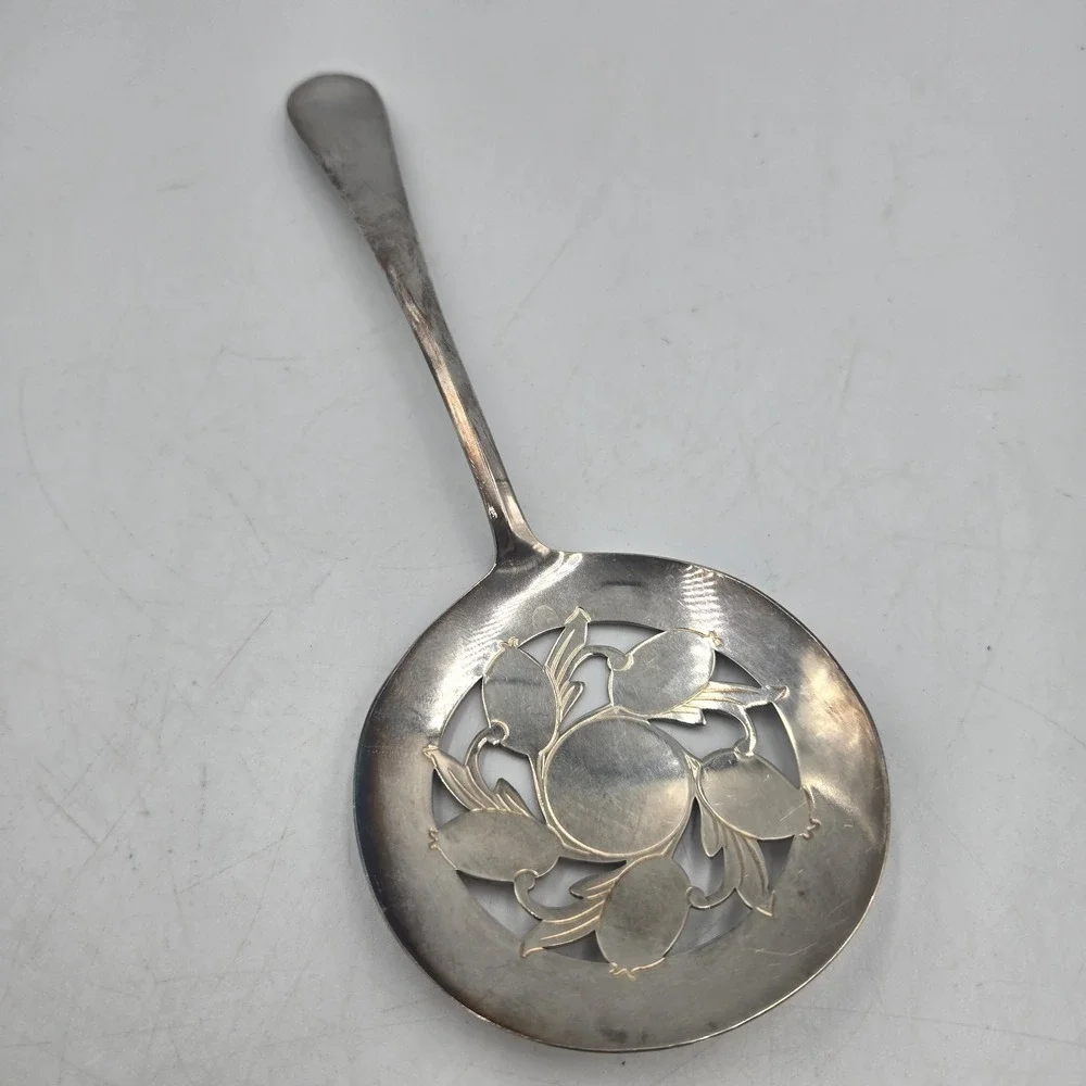 VTG Silver Plate Serving Spoon Tomatoes Cranberry Server Slotted Original Rogers